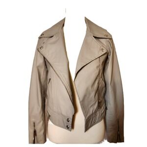 Therapy Grey Asymmetrical Zipper Notched Lapel‎ Biker Jacket Women's Small